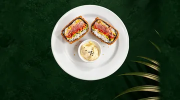 Sushi burger at KAMI Sushi & Poké, Paje