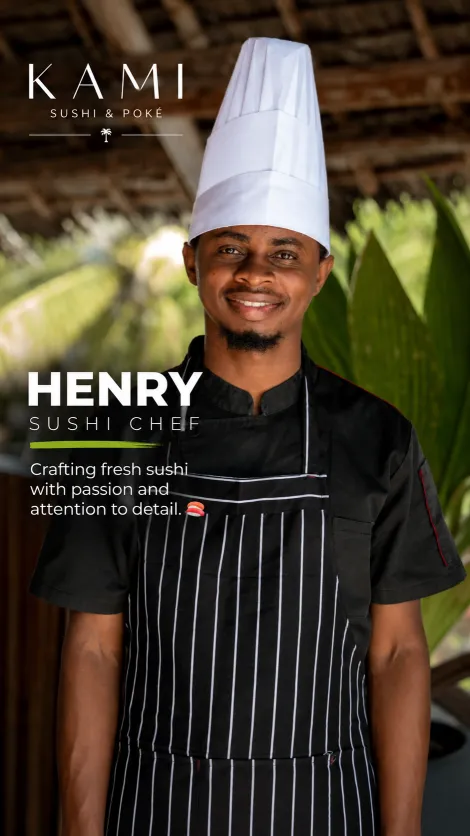 Henry, sushi chef di KAMI Sushi